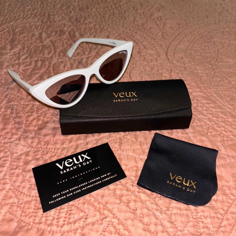 Women's White Cat-Eye Sunglasses